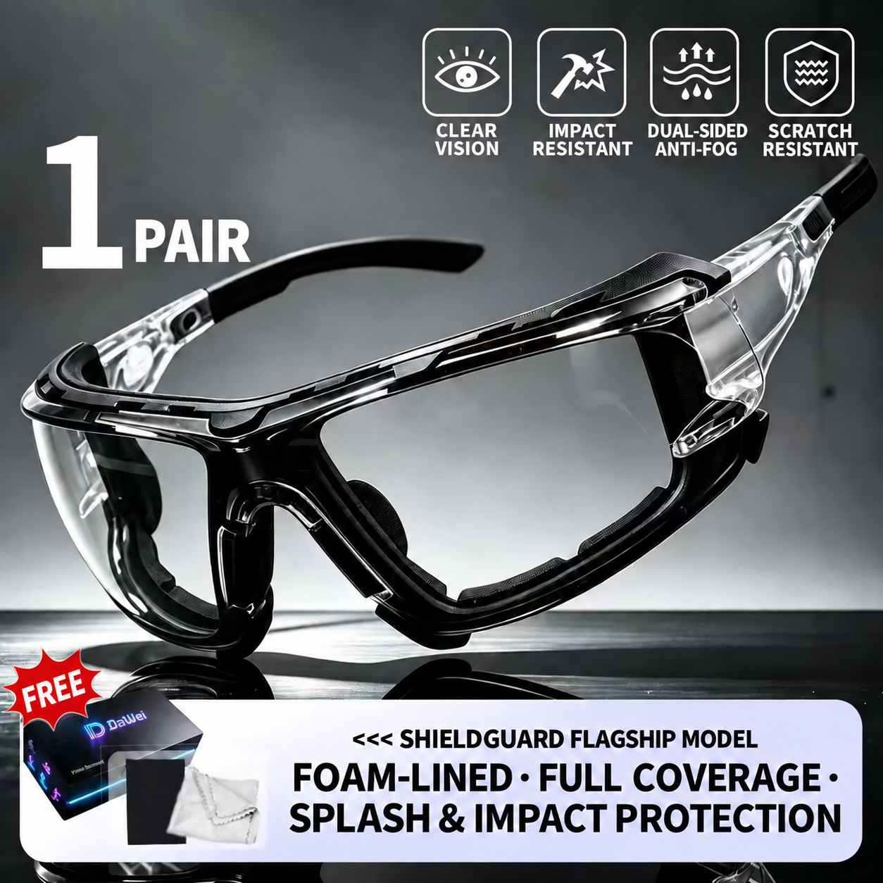 CourtShield ProVision Pickleball Protective Goggles