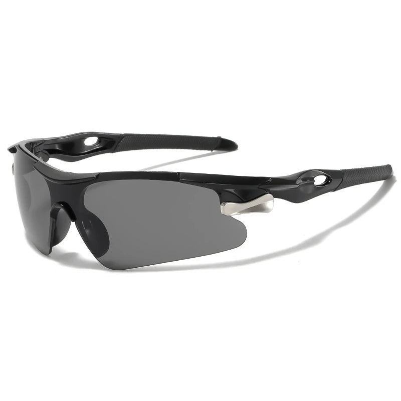 CourtShield Tempo smoke wraparound pickleball sunglasses black frame